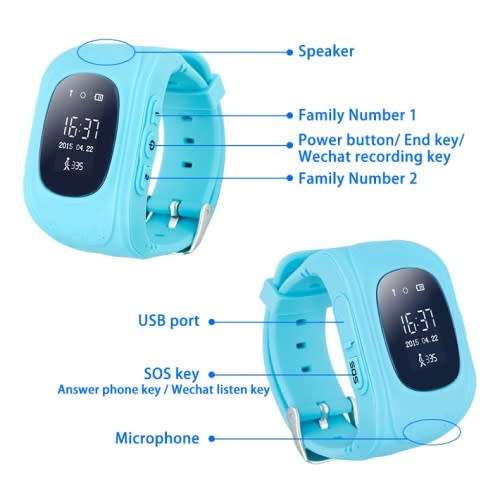 blue smart watch for kids